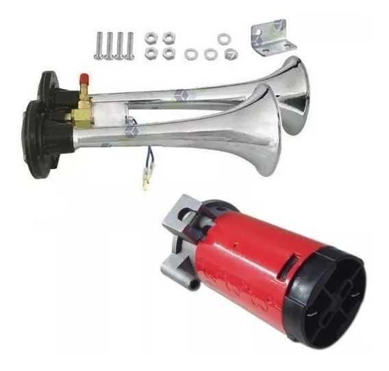 BUZINA 1 CORNETA 1000MM CROMADA BIVOLT 12V/24V