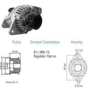 ALTERNADOR P/ VLV FH B12/B10 24V 80A BOSCH 01182405