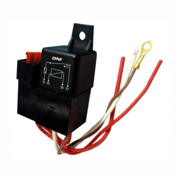 RELE AUXILIAR 12V 40A C/SOQUETE E FUSIVEL