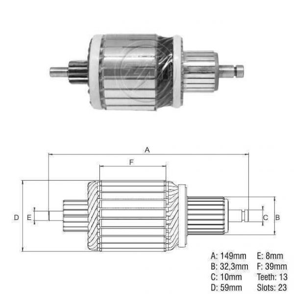 INDUZIDO P/ MBB DUCATO JUMPER ACCELO SPRINTER 12V 1004011072