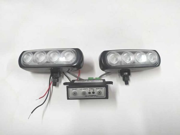 FAROL LED STROBO RETANGULAR BIVOLT 4 LEDS NEW SLIM VERMELHO