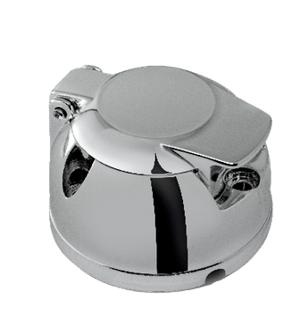 Tomada Eletrica Femea 6 Polos Cromada Aluminio 12V MA806