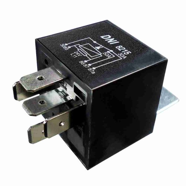 RELE AUXILIAR REVERSOR 24V 5 TERMINAIS C/SUPORTE 50A 30A