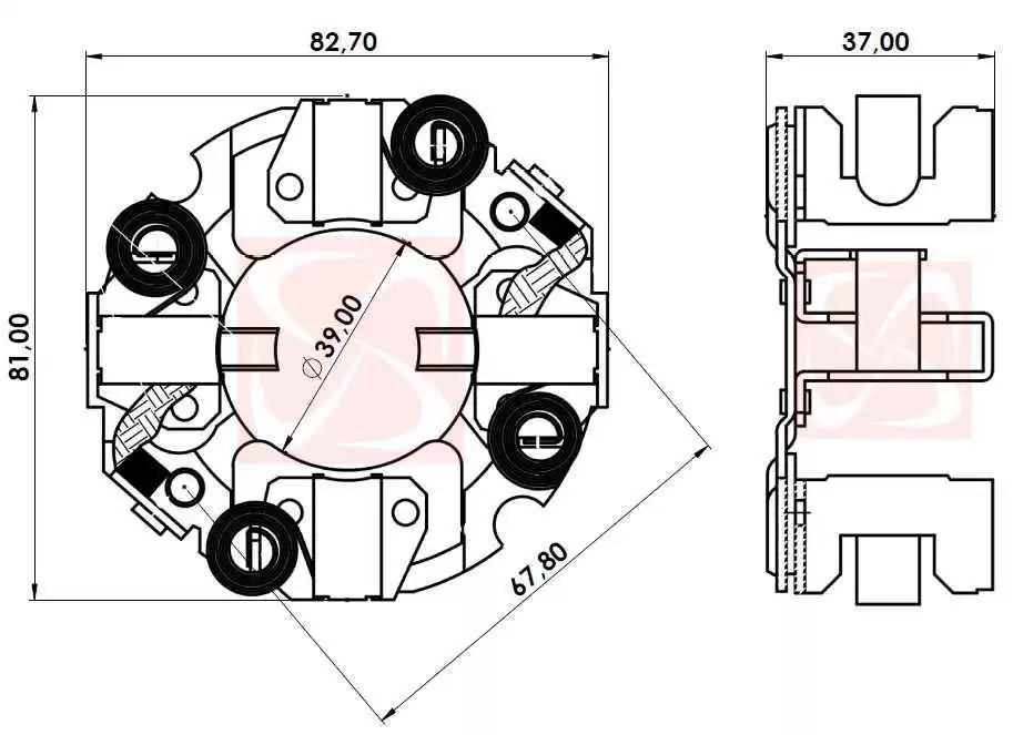 ESCOVA MOTOR PARTIDA P/ MITSUBISHI MBB ACTROS AXOR 24V